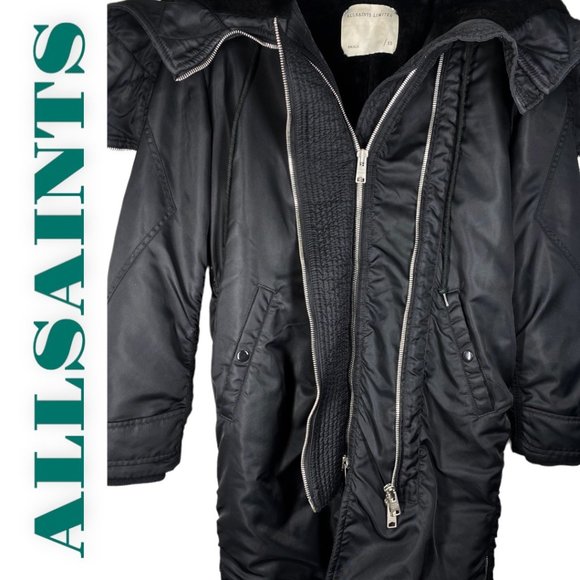 All Saints Black Oversized Jacket - Picture 11 of 14